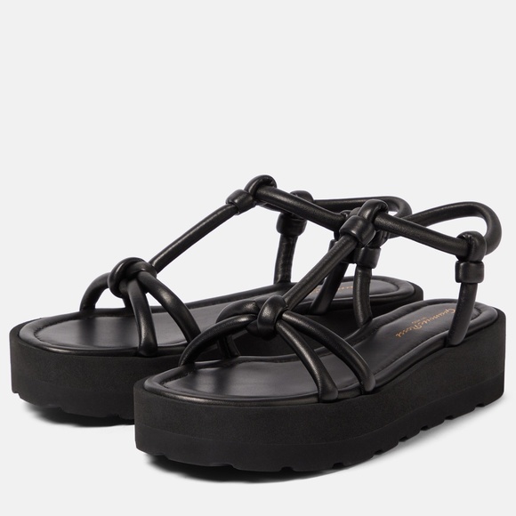 Leather Platform Sandals - Picture 1 of 5
